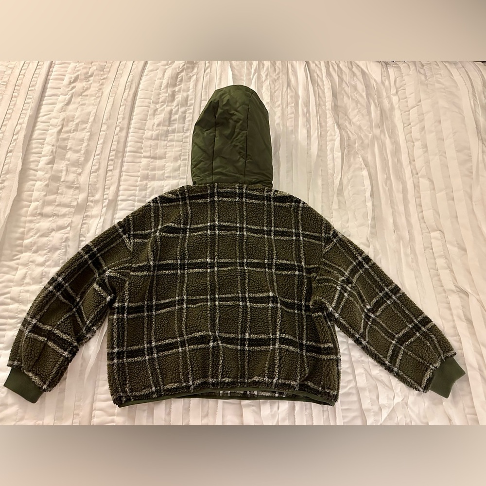Zara Plaid Combination Jacket Size XL - Picture 8 of 9